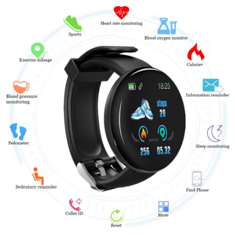 Smart watch heart rate monitor for men and women smart watch round fitness digital watch for men and women watch strap bracelet 3
