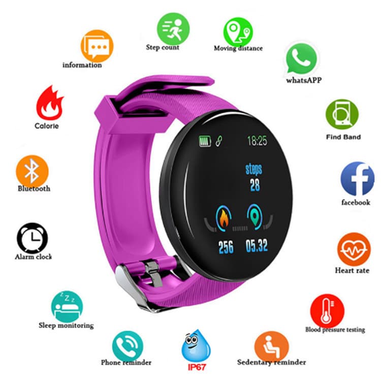 Smart watch heart rate monitor for men and women smart watch round fitness digital watch for men and women watch strap bracelet 4
