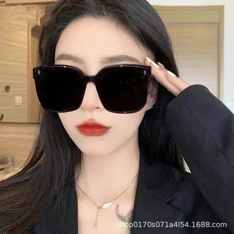 Large sunglasses for women, one vertical rice nail type sunglasses, Korean style, big face, slimming, anti-UV, ins, round face, internet celebrity 2