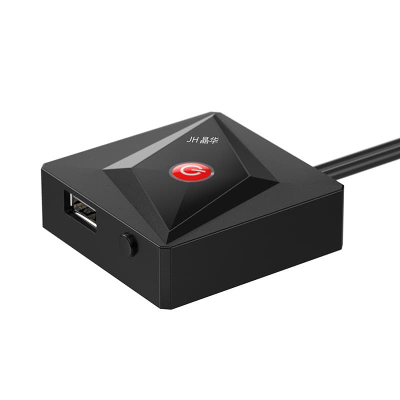 Jinghua Internet cafe desktop switch restart button square black driver-free USB chassis anti-theft extension switch manufacturer 6