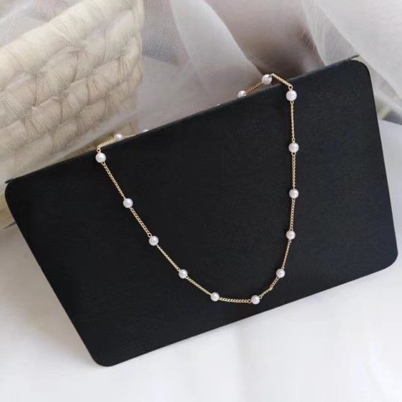 European and American fashion cross-border jewelry new pearl necklace fashion clavicle chain choker necklace neck jewelry for women 4