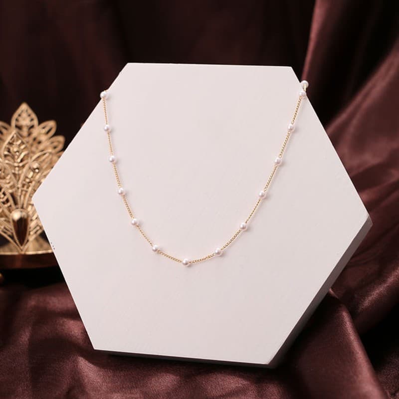 European and American fashion cross-border jewelry new pearl necklace fashion clavicle chain choker necklace neck jewelry for women 5