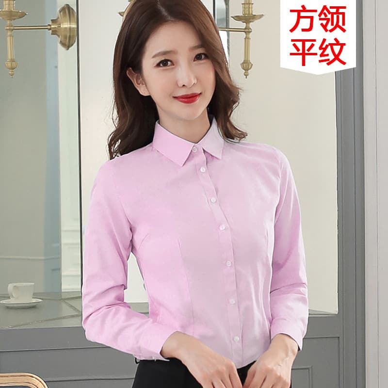 White shirt women's short-sleeved spring and summer new work clothes formal workwear long-sleeved black and blue professional wear women's white shirt 8