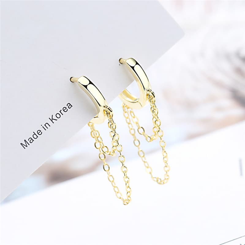 Amazon's best selling ear buckle women's Korean style fresh and elegant girly heart simple double-layer chain ear jewelry 8