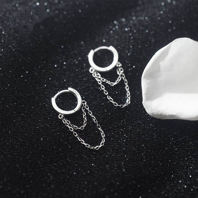 Amazon's best selling ear buckle women's Korean style fresh and elegant girly heart simple double-layer chain ear jewelry
