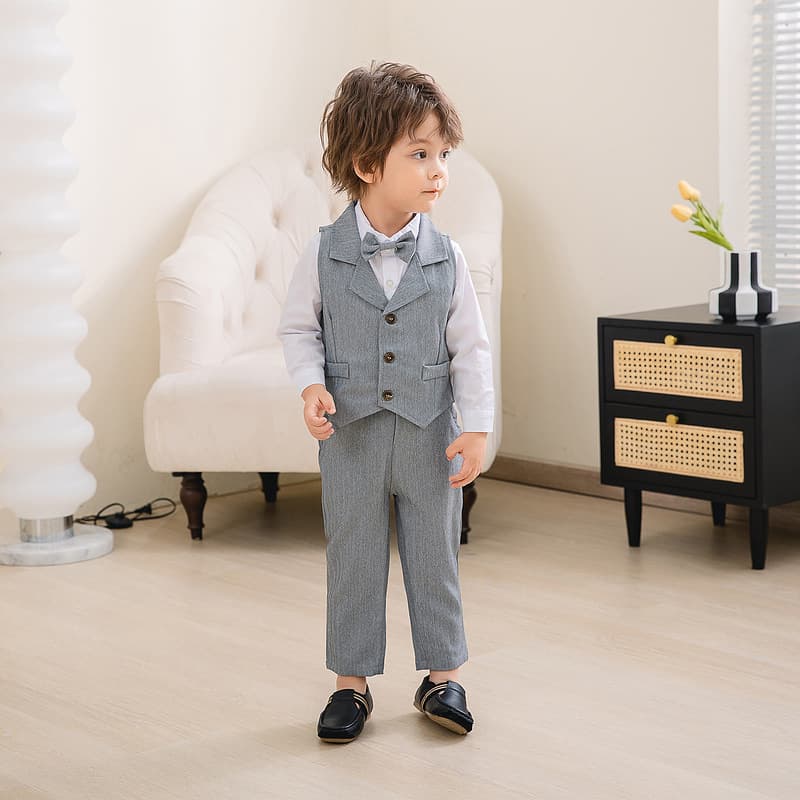 Boy's banquet dress small suit spring and autumn British fashion boy's wedding gentleman's party performance suit 2