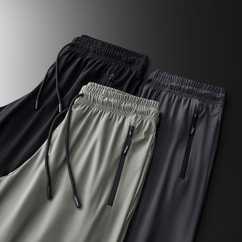 Stretch sweatpants men's summer thin large size ice silk pants straight quick-drying casual breathable quick-drying trousers for men 5