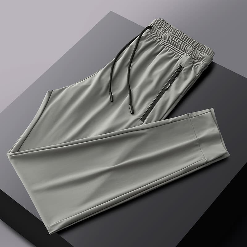 Stretch sweatpants men's summer thin large size ice silk pants straight quick-drying casual breathable quick-drying trousers for men 7
