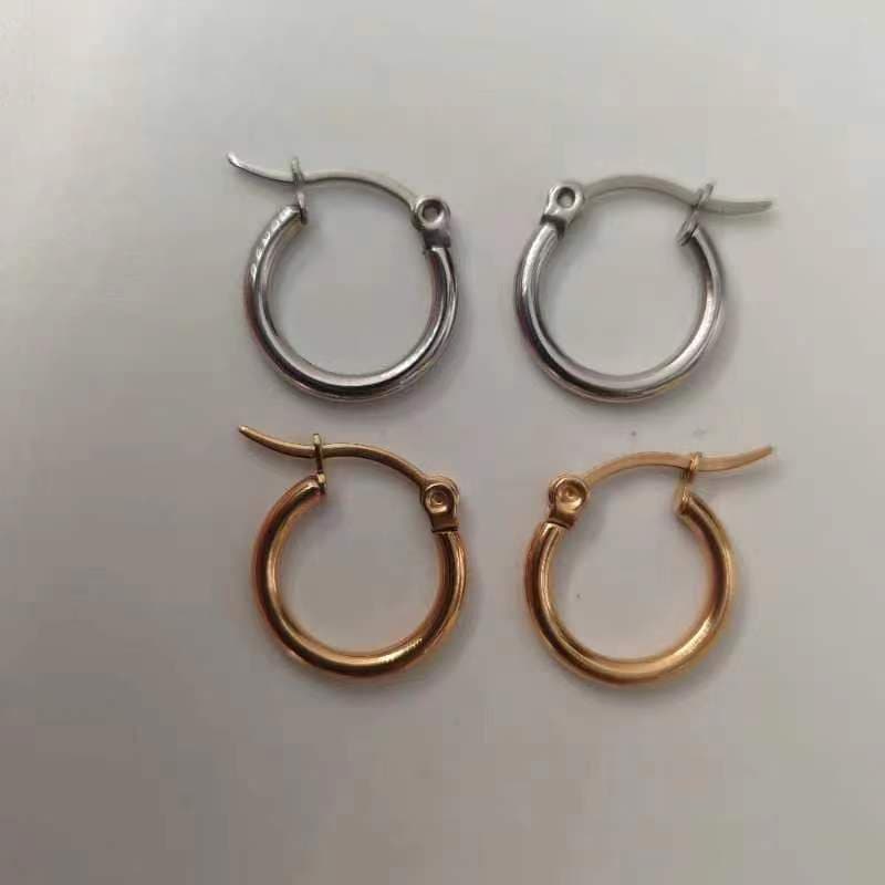 Cross-border new 316 stainless steel circle wire earrings wholesale 6 pairs set of thin ear needle ear coil ear buckle earrings 7