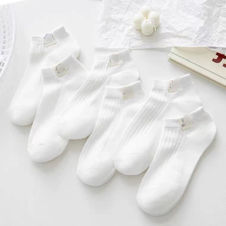 Socks for women, summer short socks, women's short socks, deodorant cotton socks, bear cloth label boat socks, women's spring and autumn small white socks, women's socks