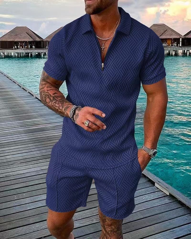 AliExpress hot cross-border new men's printed POLO shirt suit lapel short-sleeved pullover casual men's T-shirt 10