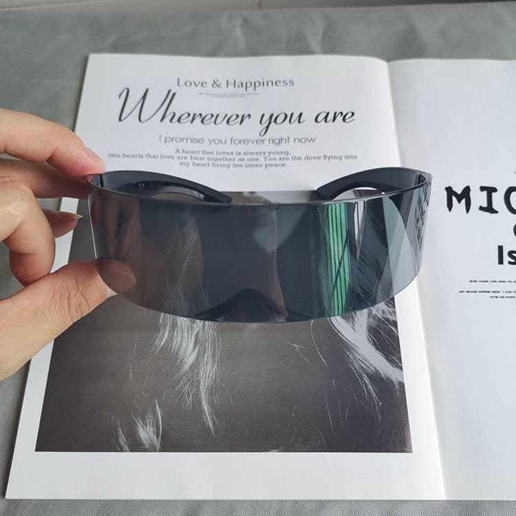 European and American cyberpunk technology-sense sunglasses for female Internet celebrities masquerade photo props all-in-one goggle sunglasses 6
