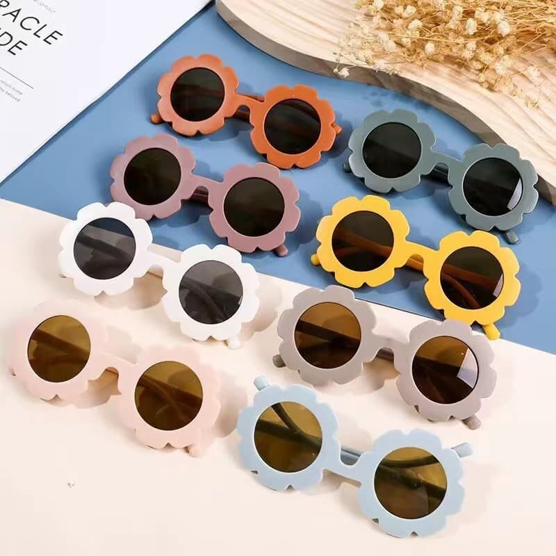 Children's sunglasses travel sun protection UV protection sunglasses cute sun flower baby decorative glasses 4