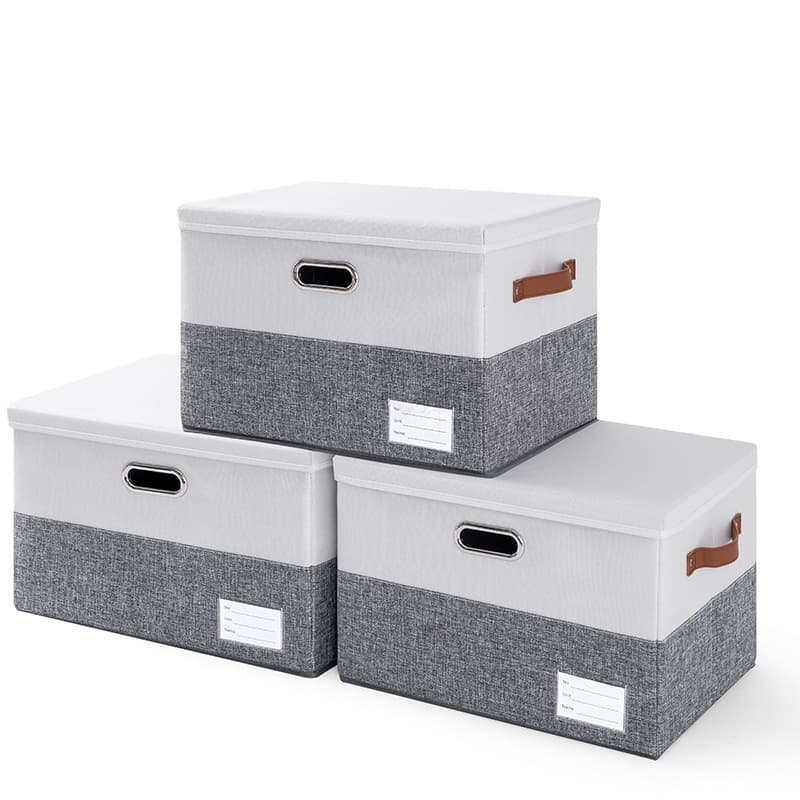 Cross-border cotton and linen storage box with lid foldable desktop organizer toys clothes wardrobe storage box storage box wholesale 7