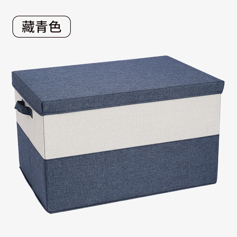 Cross-border cotton and linen storage box with lid foldable desktop organizer toys clothes wardrobe storage box storage box wholesale 10