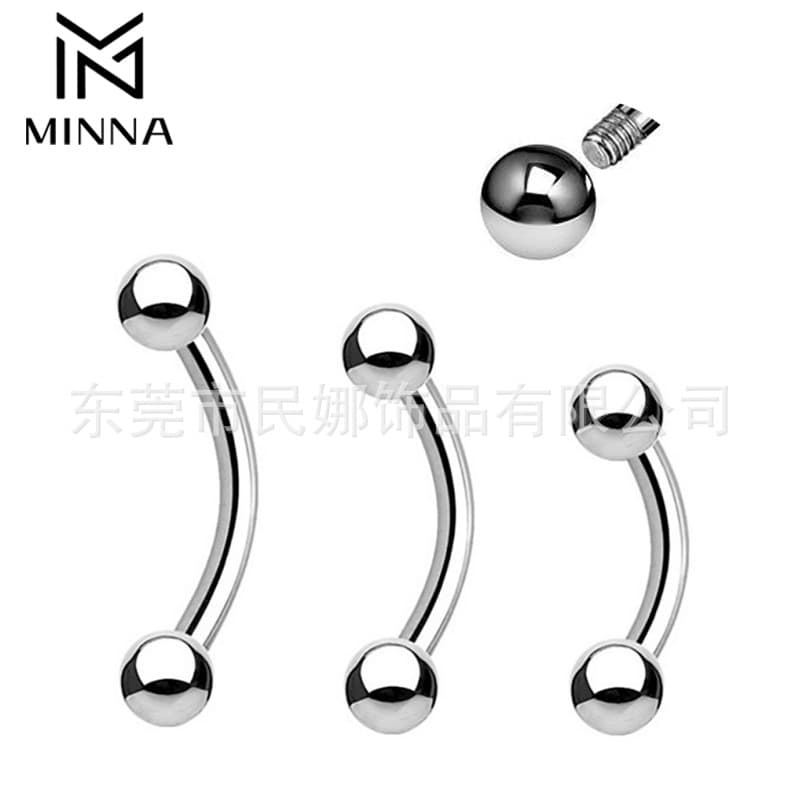 16G piercing steel, titanium steel, stainless steel basic eyebrow nail, hot girl piercing navel nail, tongue nail, nipple nail, multi-purpose nail