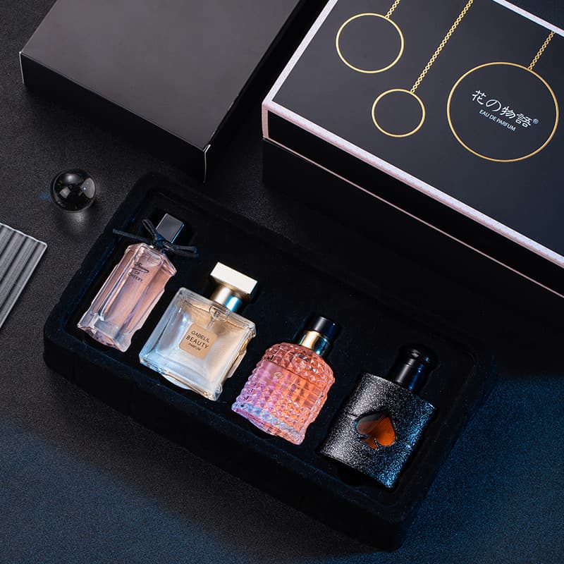 Authentic Flower Story Women's Perfume Set Gift Box Fresh and Long-lasting Light Fragrance Douyin Live Broadcast Popular Black Crow Wholesale 3