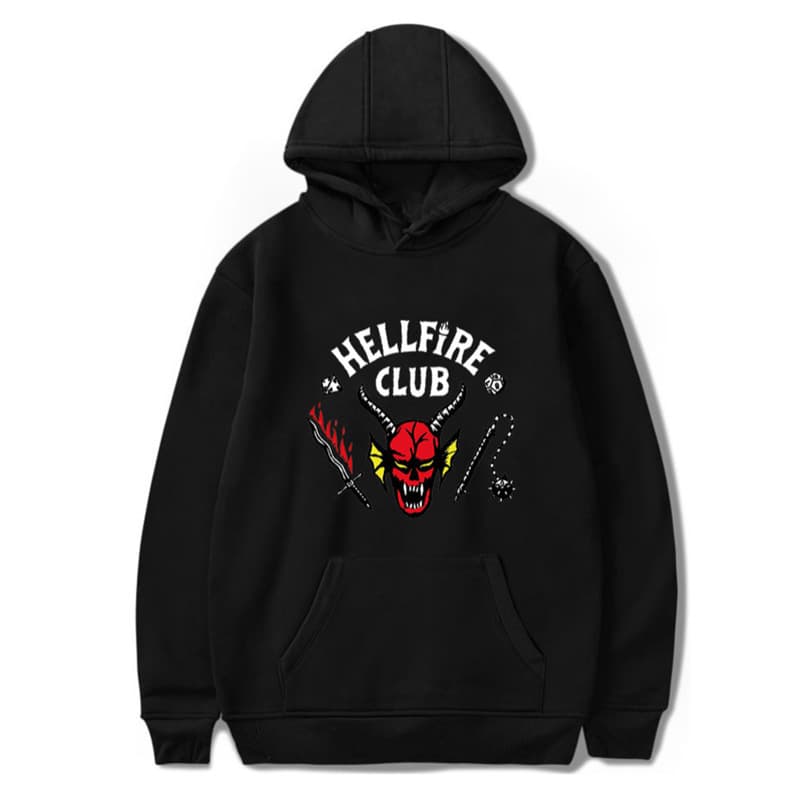 European and American Halloween American TV series Stranger Things 4 hooded casual sweatshirt for men 3D digital printing zipper long-sleeved jacket 7