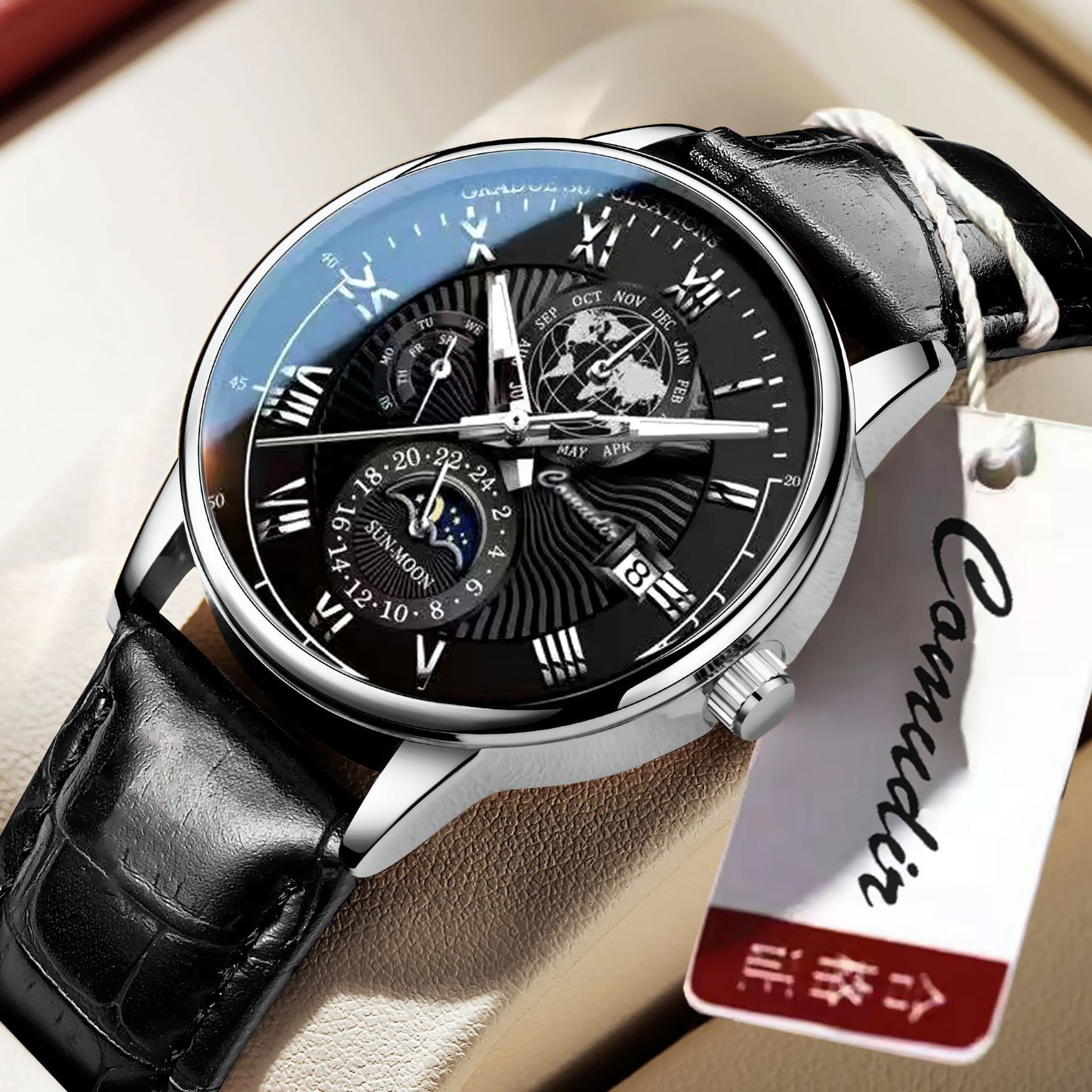 Swiss Business Belt Watch Men's Quartz Watch Genuine Waterproof Brand Name Watch Men's Watch Douyin One Piece Dropshipping 4