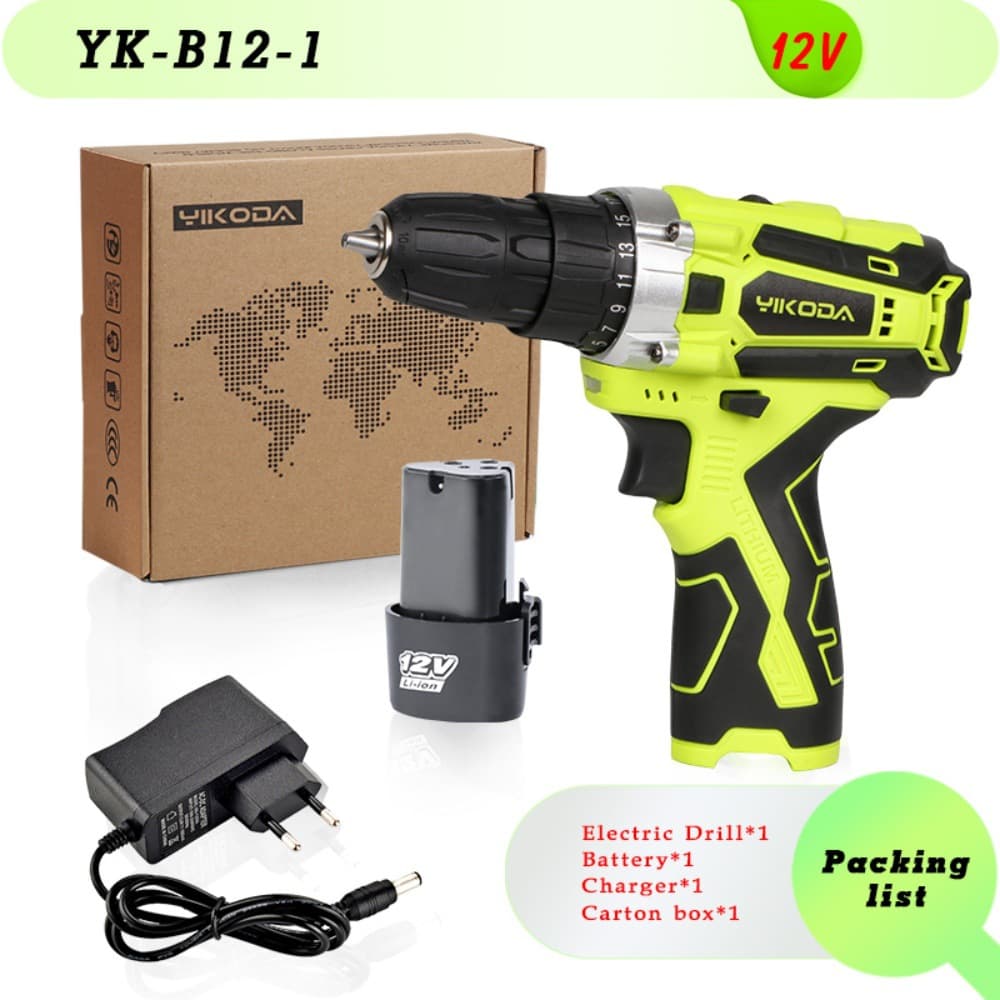 Cordless Lithium Electric Drill Pistol Drill Rechargeable Two-Speed ​​Electric Screwdriver Drill Driver Rechargeable Power Tool Set 8