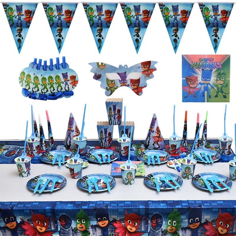 Amazon Masked Man theme set cross-border children's birthday party decoration supplies venue layout tablecloth paper cups 2