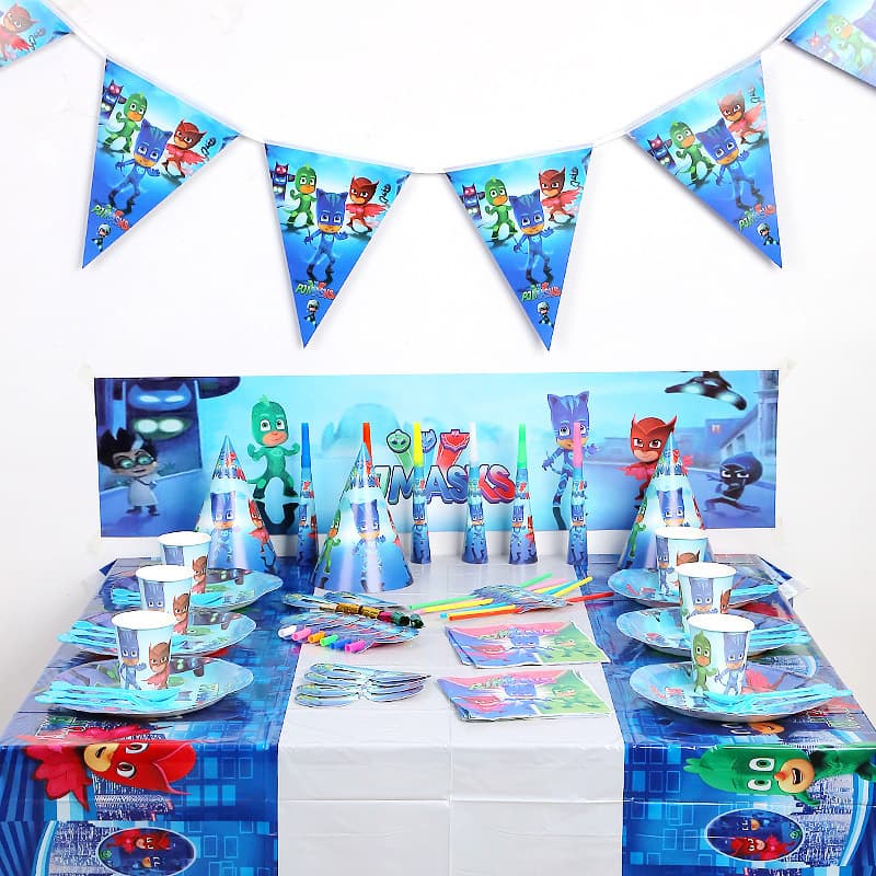 Amazon Masked Man theme set cross-border children's birthday party decoration supplies venue layout tablecloth paper cups 5