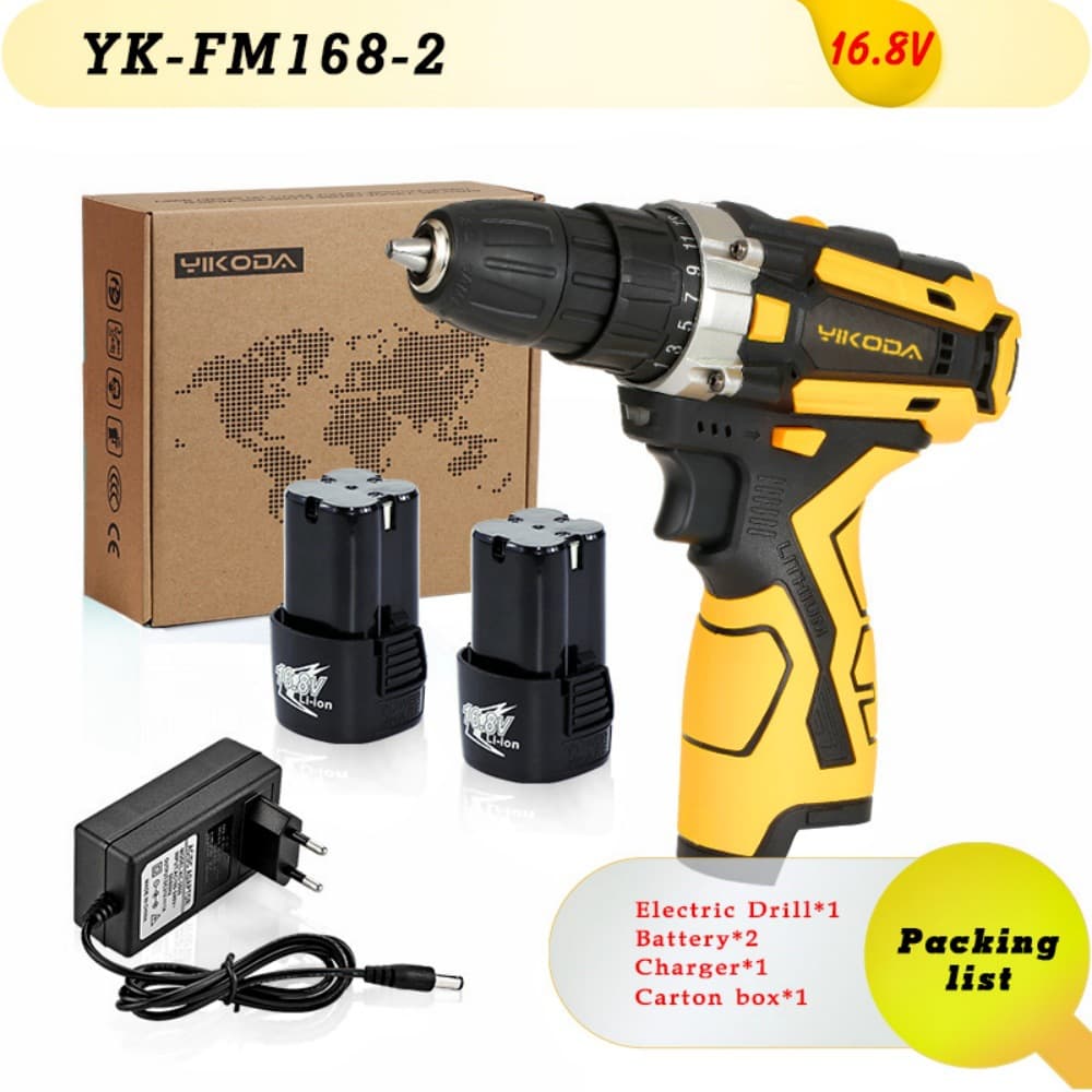 Two-speed household cordless lithium electric drill with display rechargeable screwdriver pistol drill multi-function electric 7