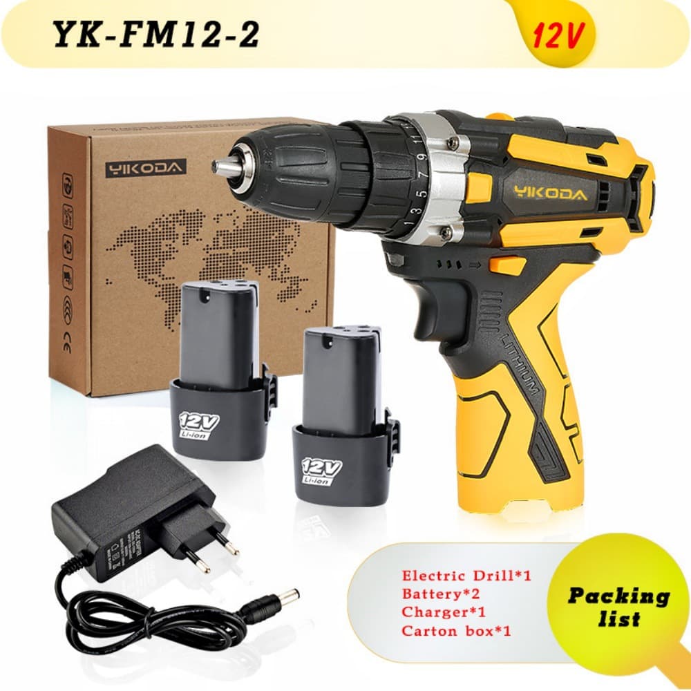 Two-speed household cordless lithium electric drill with display rechargeable screwdriver pistol drill multi-function electric 10
