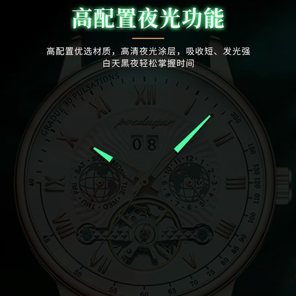 Swiss brand luxury leather belt men's watch fully automatic mechanical watch live broadcast foreign trade popular one piece drop shipping 4