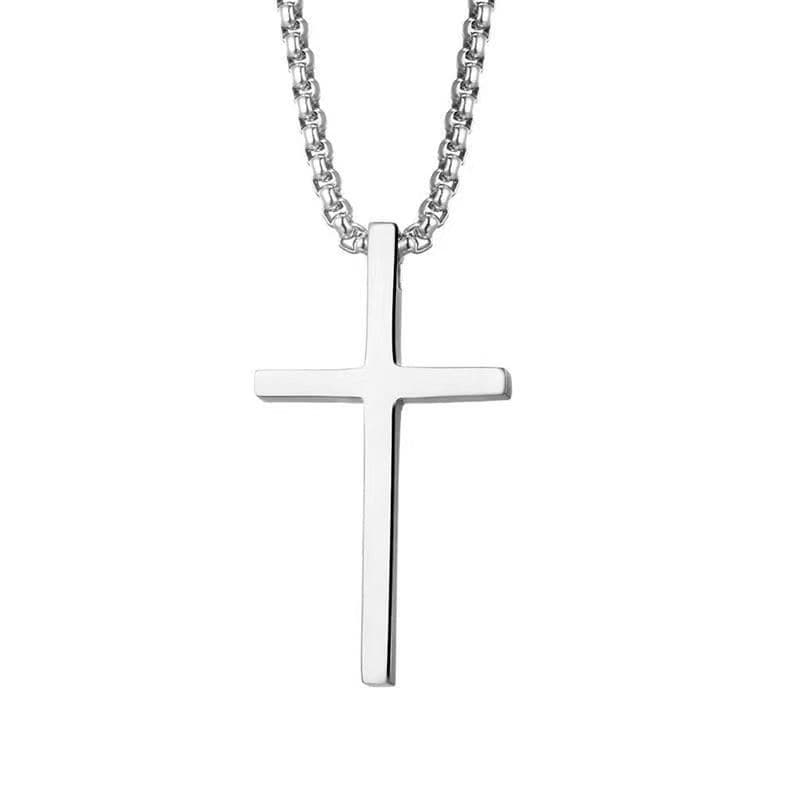 Cross-border European and American new titanium steel cross necklace men's trendy and versatile stainless steel cross pendant sweater chain accessories 6