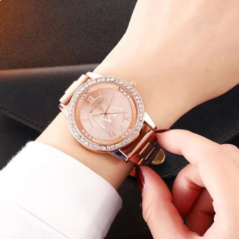Foreign trade fashionable Roman TVK digital scale watch, diamond-encrusted personalized steel band watch, hot-selling men's and women's watch wholesale and delivery 5