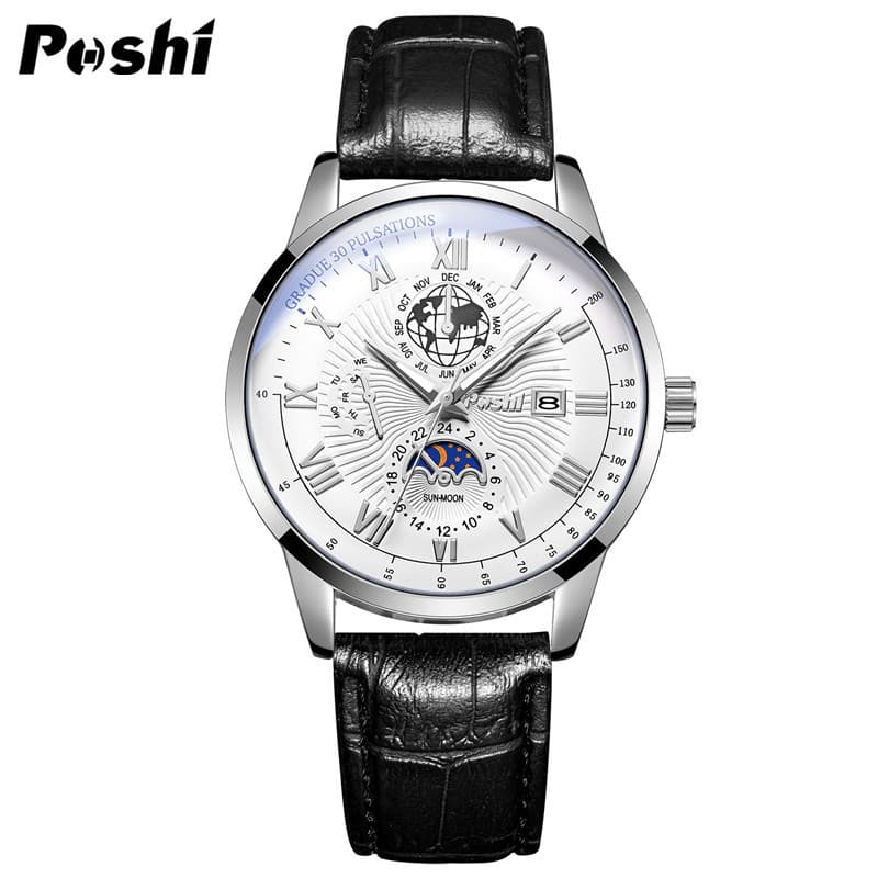 Swiss Business Belt Watch Men's Quartz Watch Genuine Waterproof Brand Name Watch Men's Watch Douyin One Piece Dropshipping 6