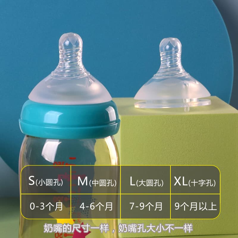Manufacturer in stock baby pacifier wide diameter universal 5cm bottle silicone pacifier soft duck bill wholesale 4