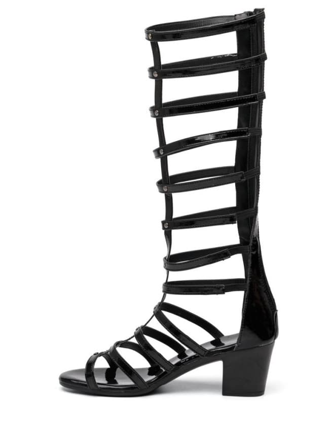 Roman sandals for women summer 2020 new style high tube thick heel Korean style hollow sandals for women (height 6)