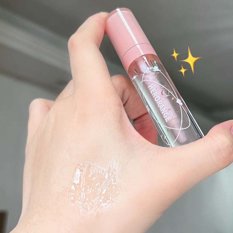 HERORANGE~Aqua Crystal Transparent Lip Oil Nourishing and Moisturizing Mirror Lip Gloss Transparent Watery Glass Lip Gloss 4
