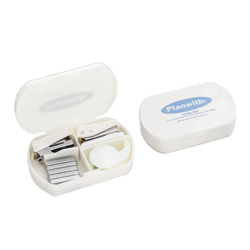 PlanWith tool box portable stapler three-in-one mini portable hole punch small office book needle 6
