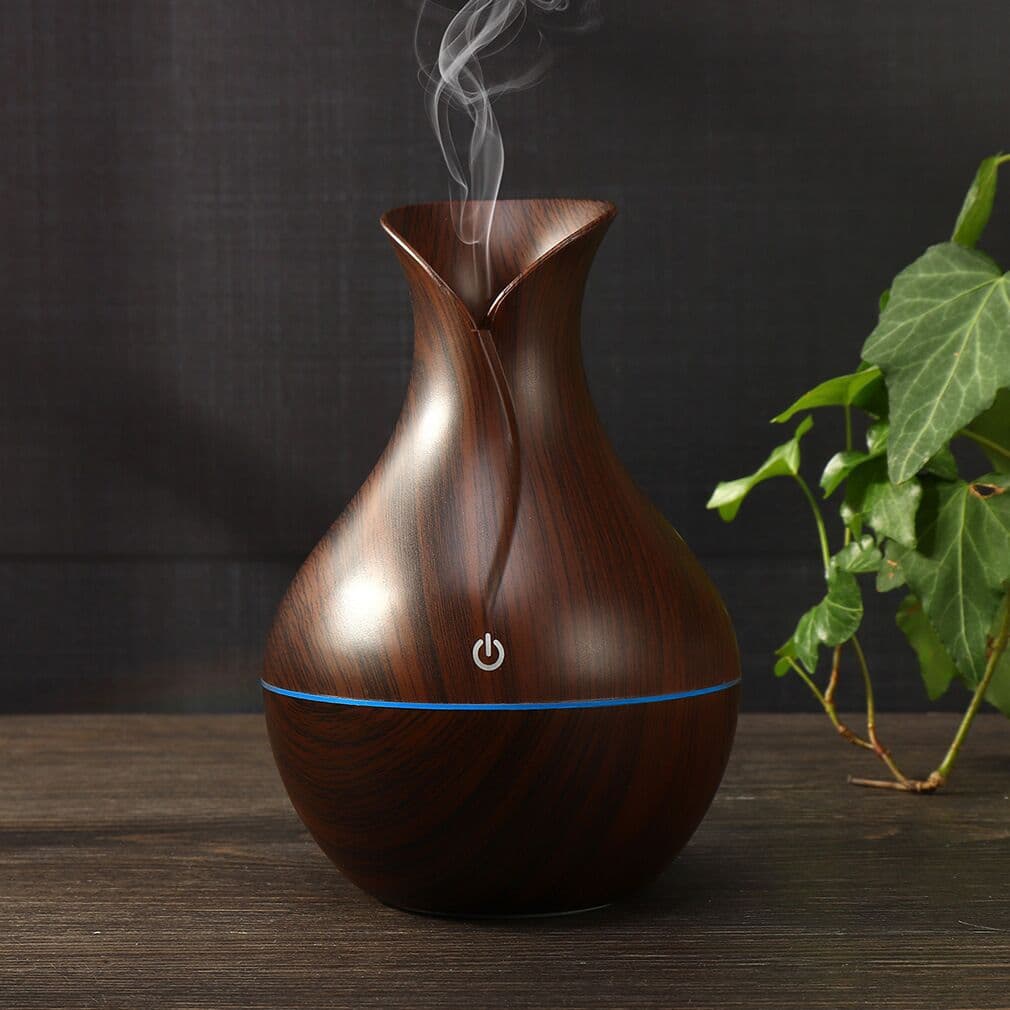 The factory cross-border specializes in usb mini colorful wood grain vase humidifier aromatherapy machine air purifier hydration device 3