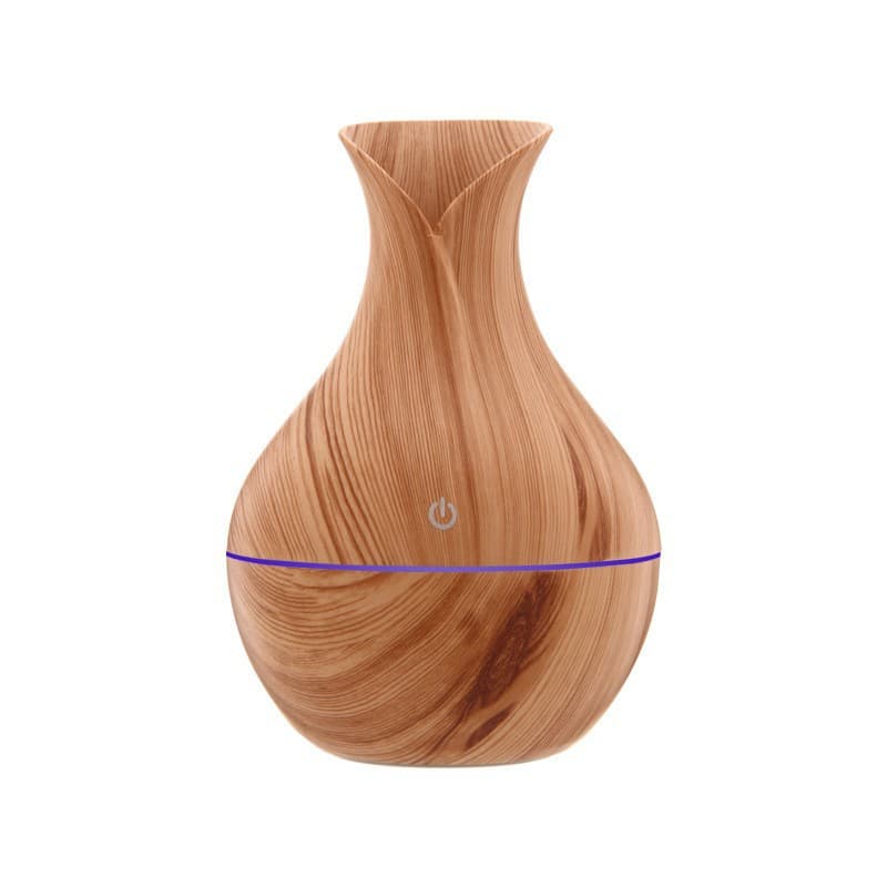 The factory cross-border specializes in usb mini colorful wood grain vase humidifier aromatherapy machine air purifier hydration device 8