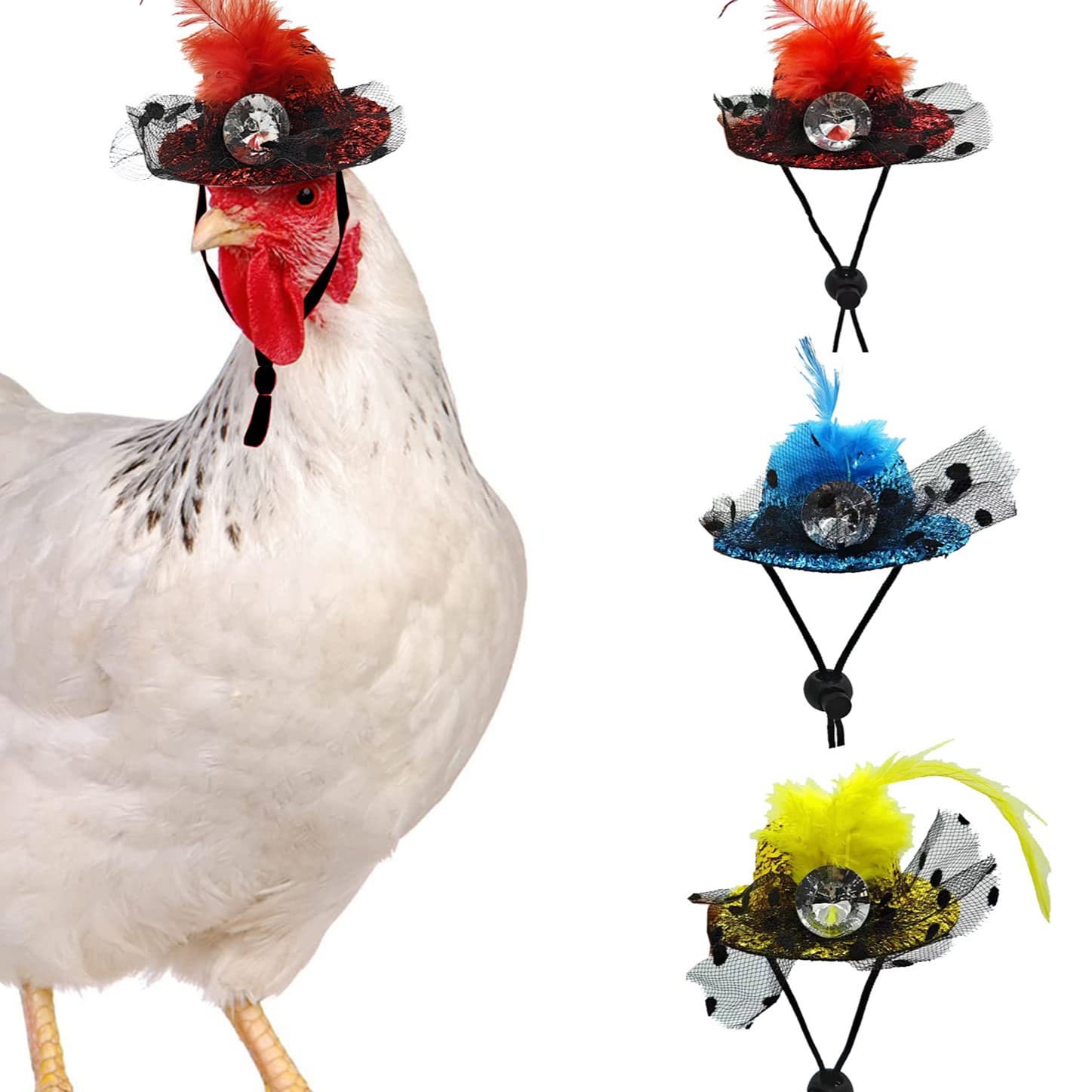 Cross-border rooster, hamster, rabbit, guinea pig, squirrel, pet hat with rope, decorative accessories, decorative small animal hat
