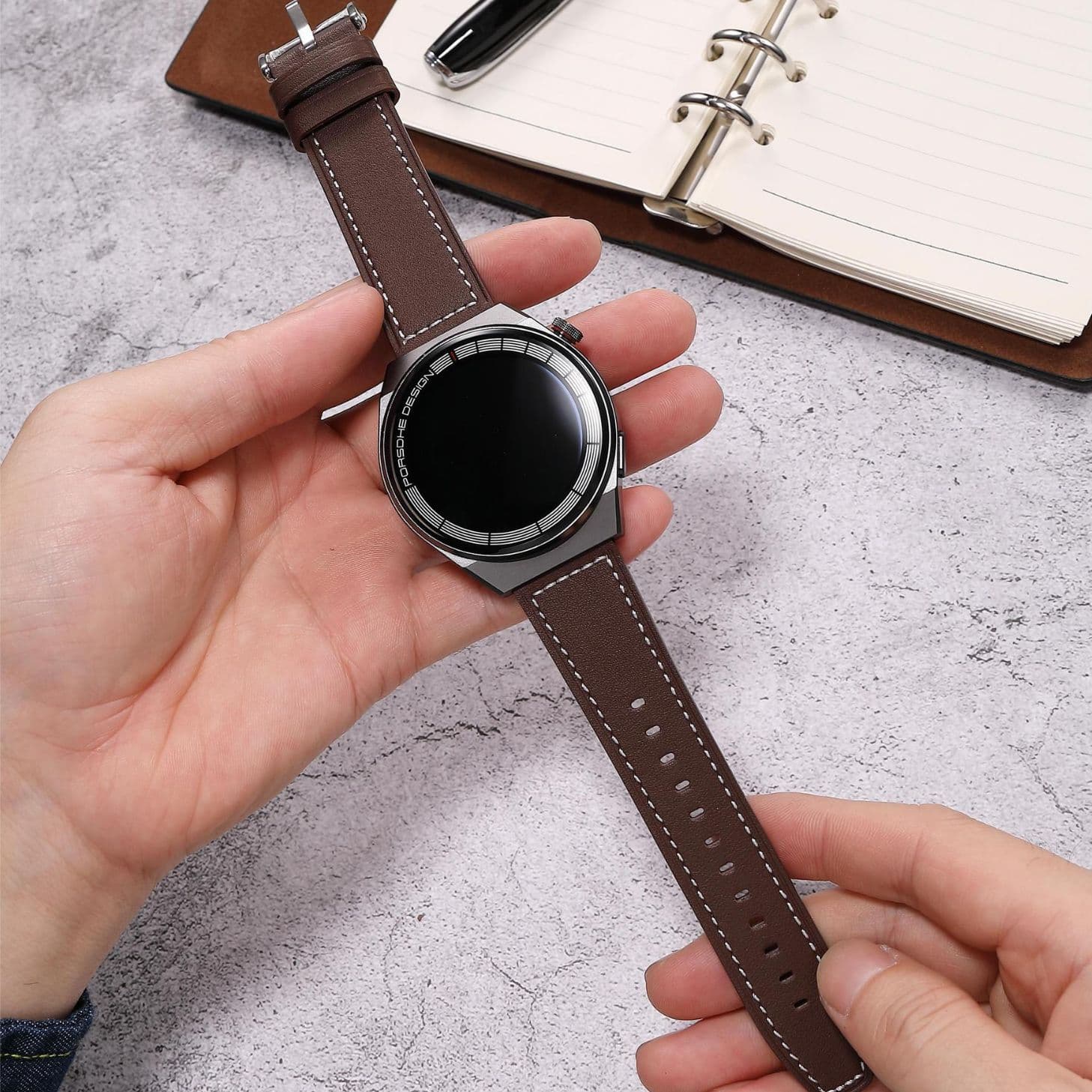 Ready stock suitable for Huawei watch strap, first-layer cowhide Watch GT3 Pro smart watch bracelet watch strap 2
