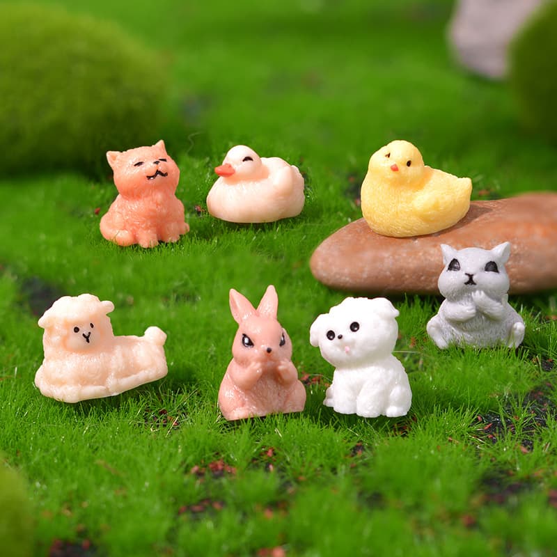 Cross-border mini cute little animal series, micro landscape gardening resin small ornaments, succulent potted small accessories 2