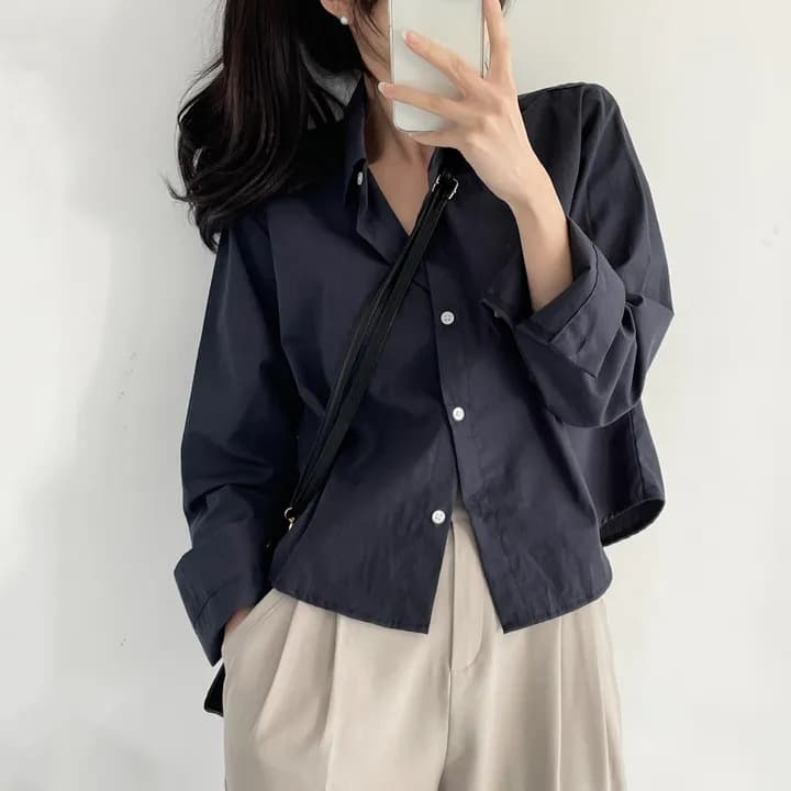 Korean chic thin white shirt women's spring and autumn design niche loose small top shirt 3