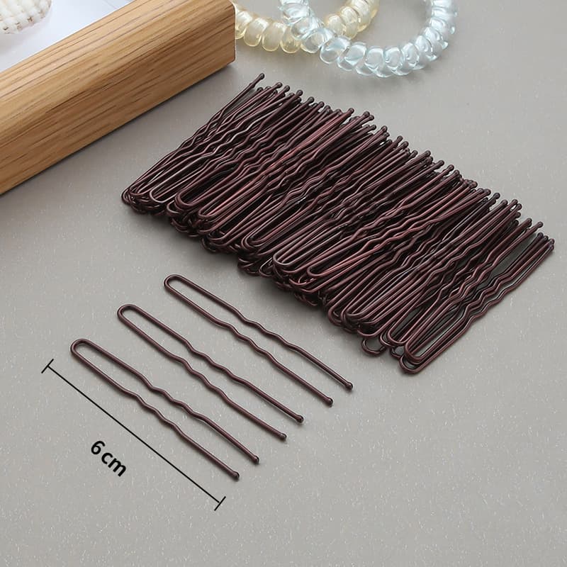 U-shaped clip, one-word clip, black braided hair, bridal headdress, hairpin, studio girl's hair tie, ball head, bud hair ornament 9