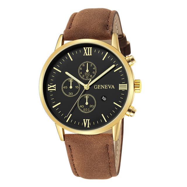 Foreign trade hot-selling new business watch men's casual Geneva quartz watch men's calendar belt watch wholesale 5