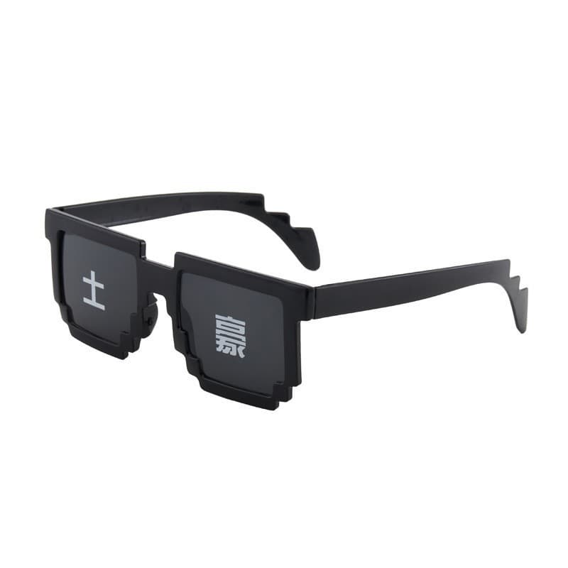 Male and female internet celebrity mosaic party glasses funny artifact student performance black sunglasses personalized pixel sunglasses 4