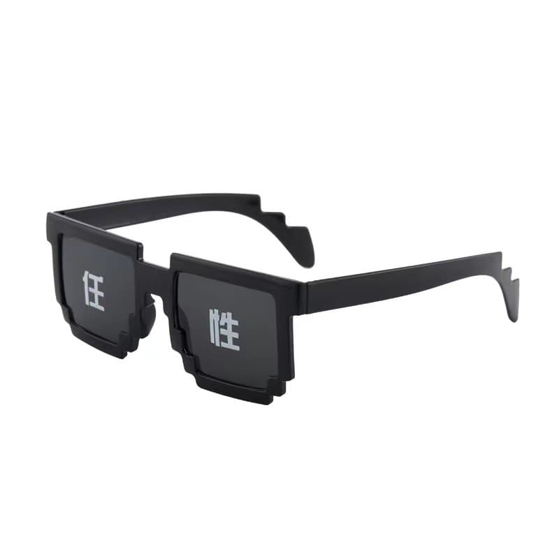 Male and female internet celebrity mosaic party glasses funny artifact student performance black sunglasses personalized pixel sunglasses 8