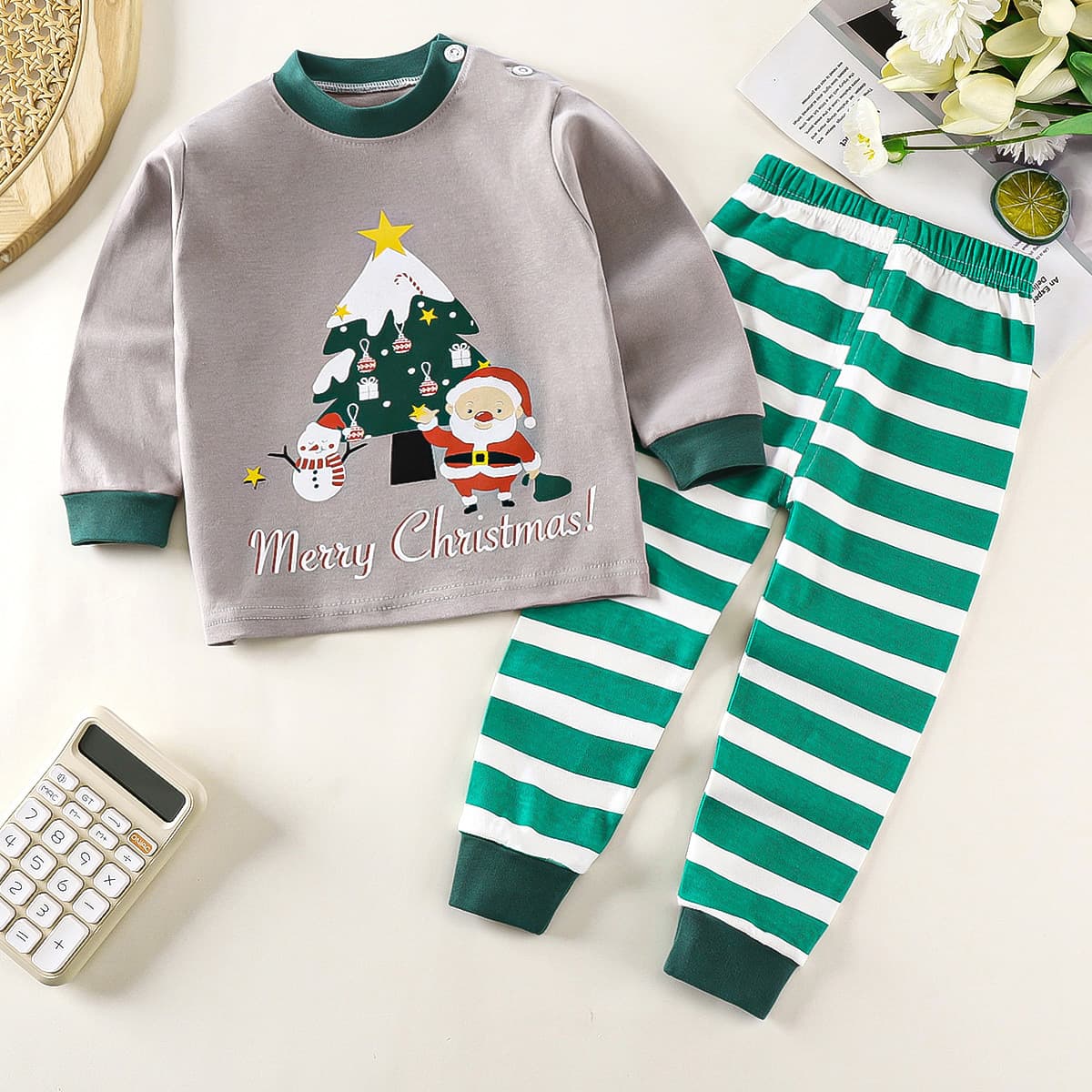 Children's Autumn Clothes and Autumn Pants Sets Baby Cotton Autumn Baby Underwear Girls Boys Children's Cartoon Warmth 3