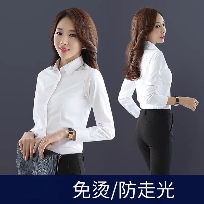 White shirt women's long sleeve new professional formal wear thickened white shirt OL temperament women's work clothes top 3