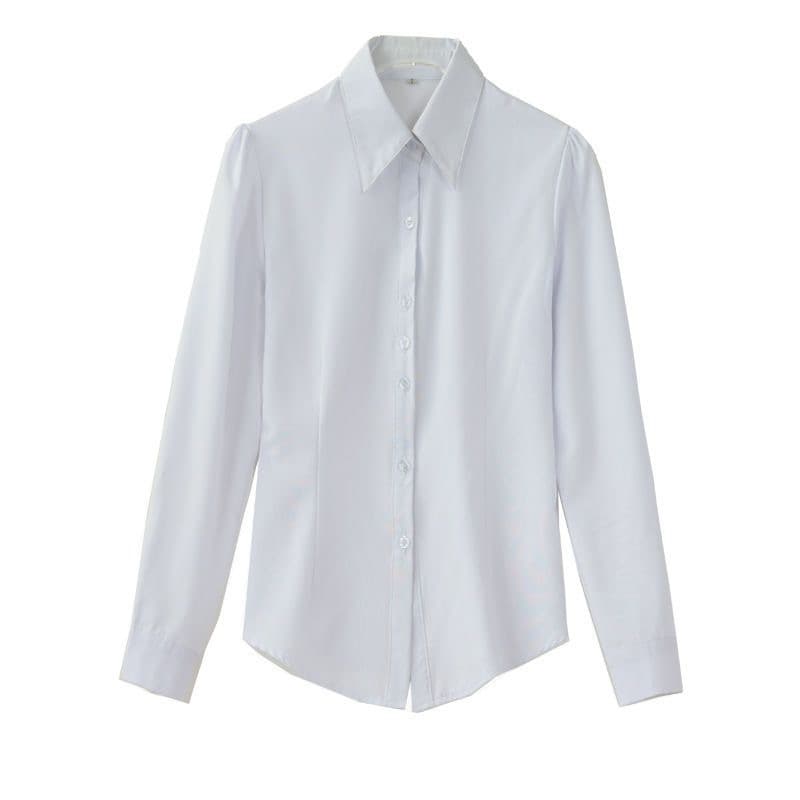 White shirt women's long sleeve new professional formal wear thickened white shirt OL temperament women's work clothes top 8