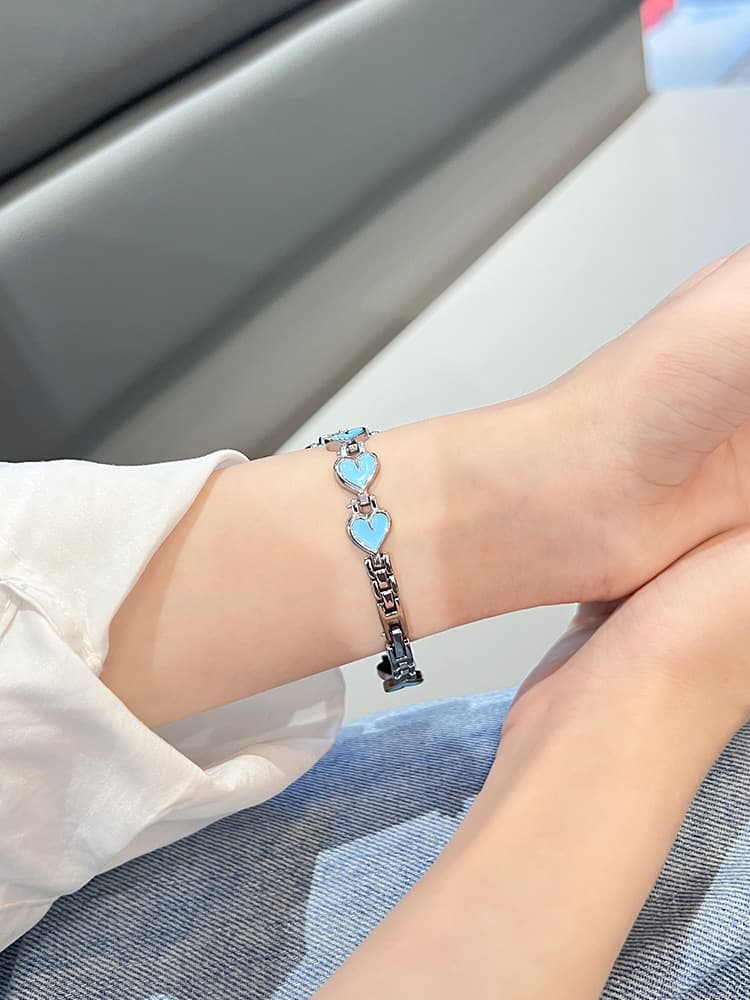 Suitable for Huawei Band 8 strap 7/6 smart Honor 6/7/pro new metal love bracelet, high-end and light 2